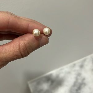 Petite Pearl Earrings with Gold Post